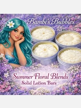 Hand Crafted Floral Blends Shea Butter Solid Lotion 3.5oz Bar